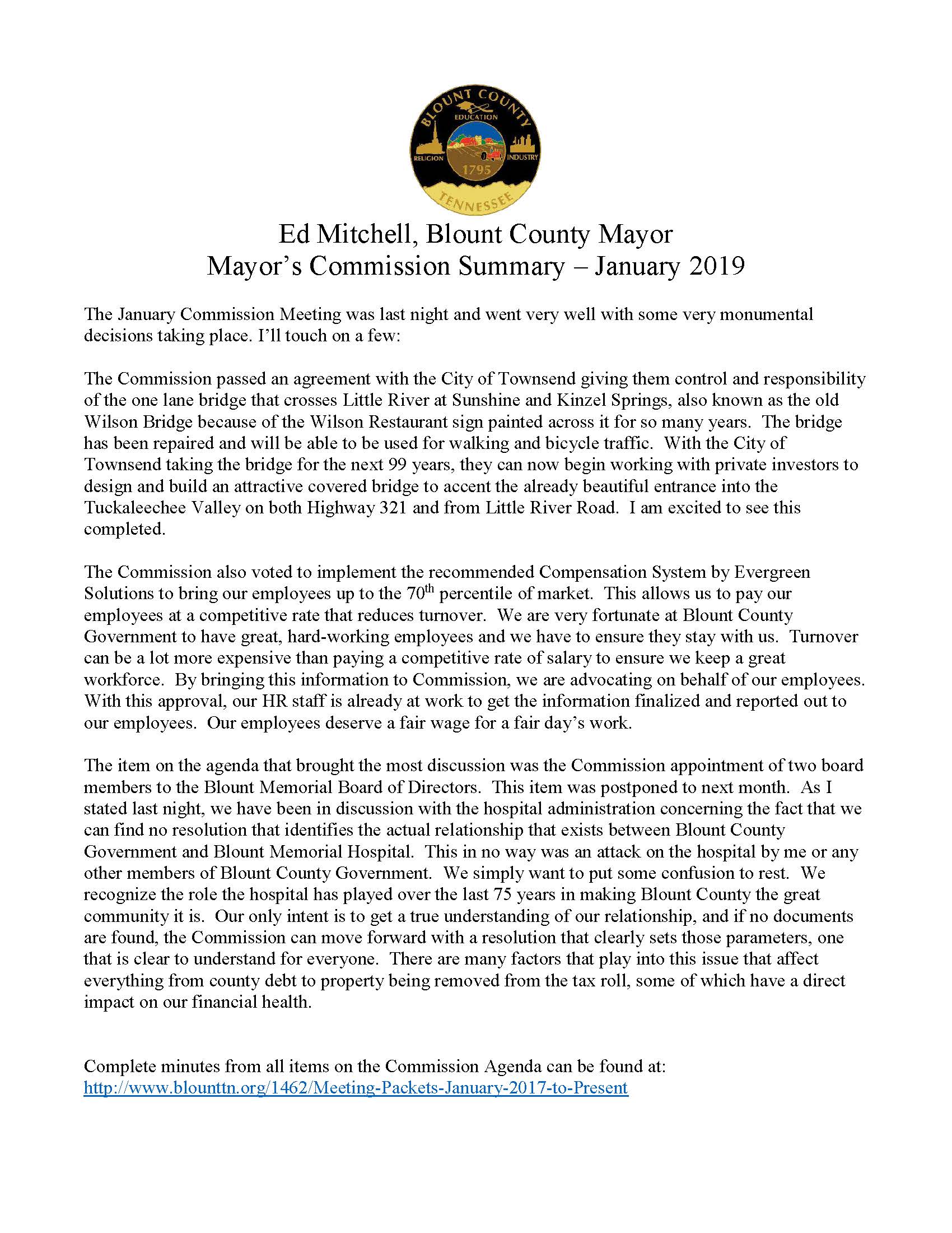 2019 January Summary