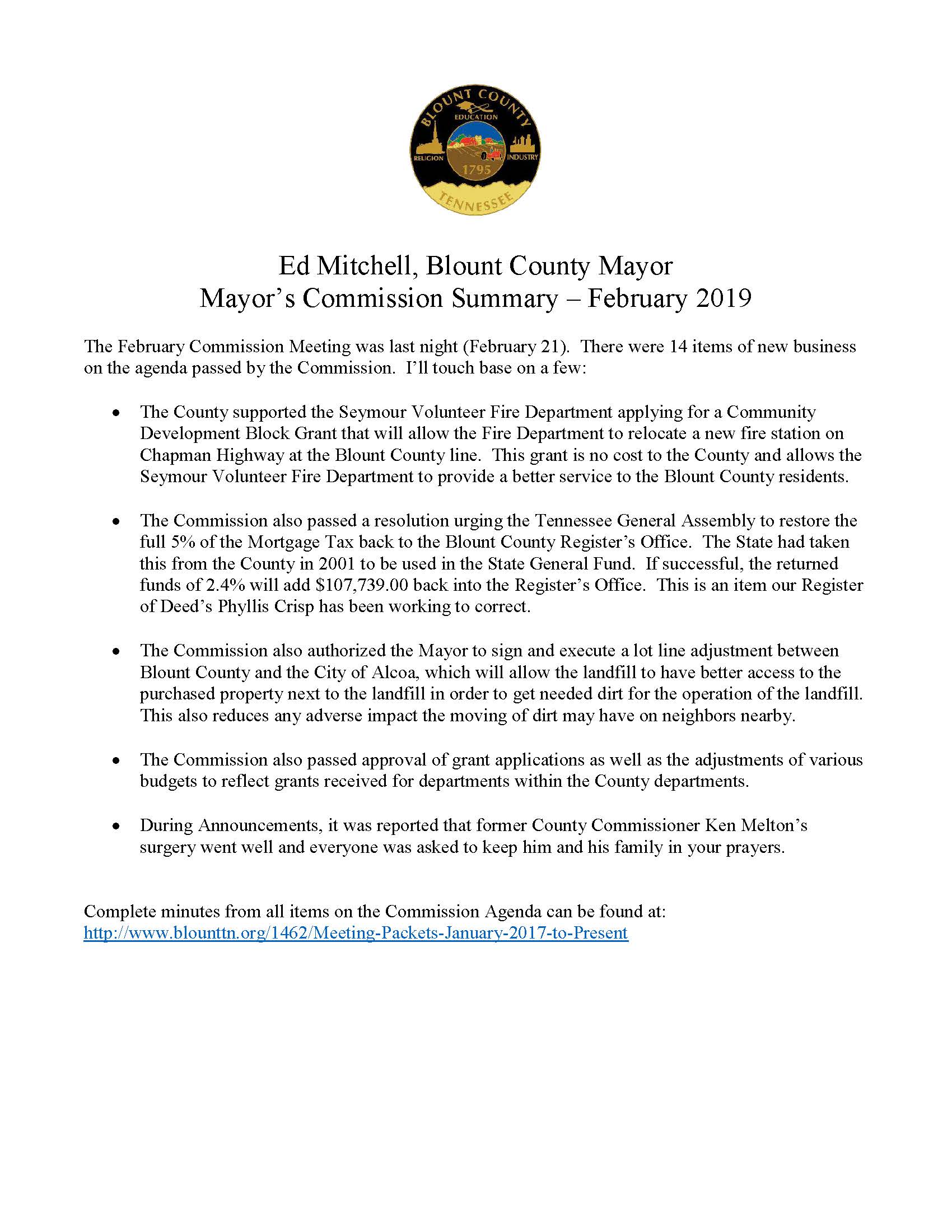 2019 February Summary