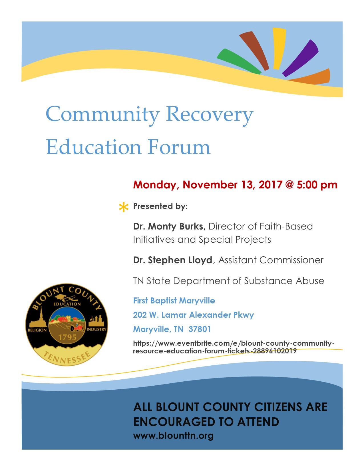 November 13 Forum flyer with Dr. Burks link