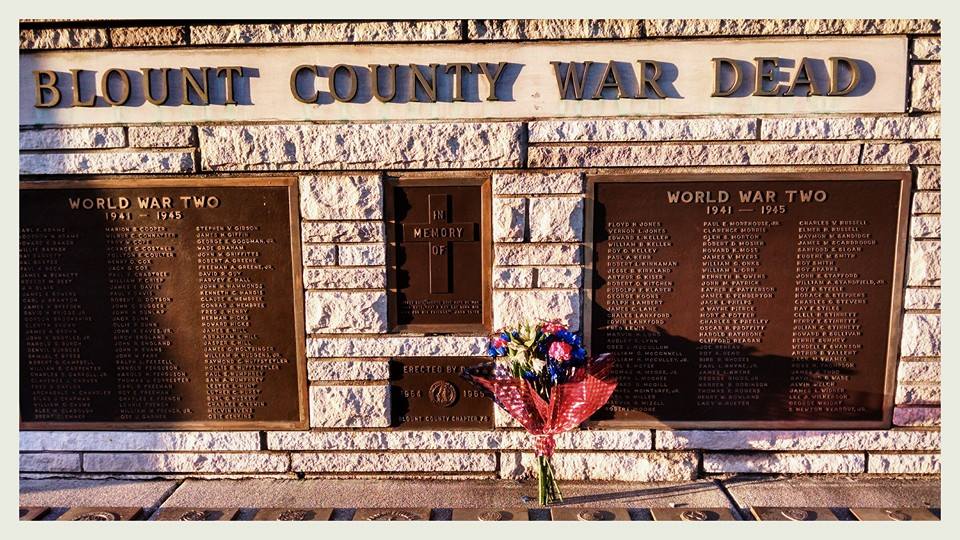 Up close image of Blount County War Dead memorial